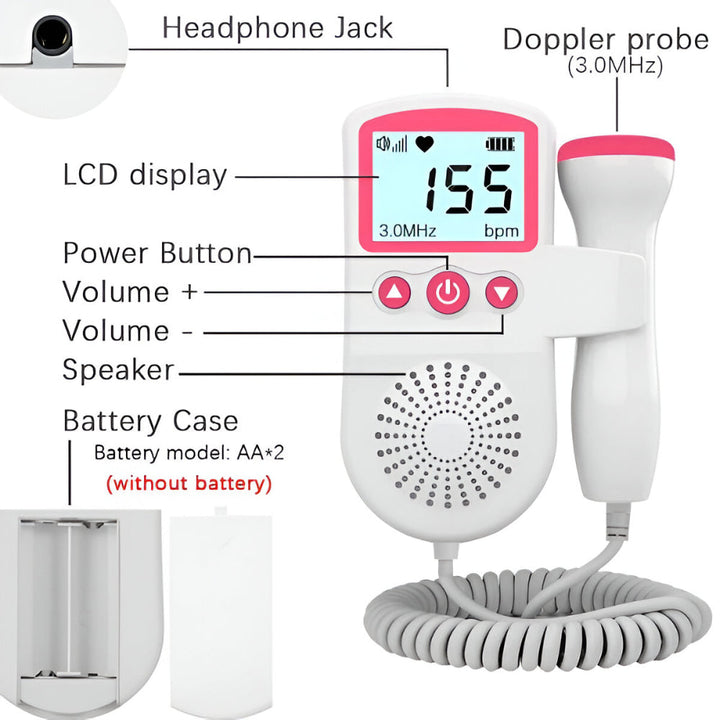 Maternity fetal doppler heart rate monitor, ensuring peace of mind for expecting parents.
