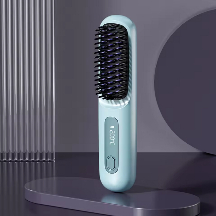 Travel beauty accessory: portable hair styling brush for women, ensuring smooth, healthy hair anywhere.