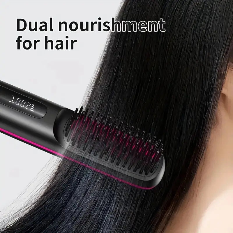 Achieve smooth, healthy, and shiny hair with this portable electric styling brush for women.