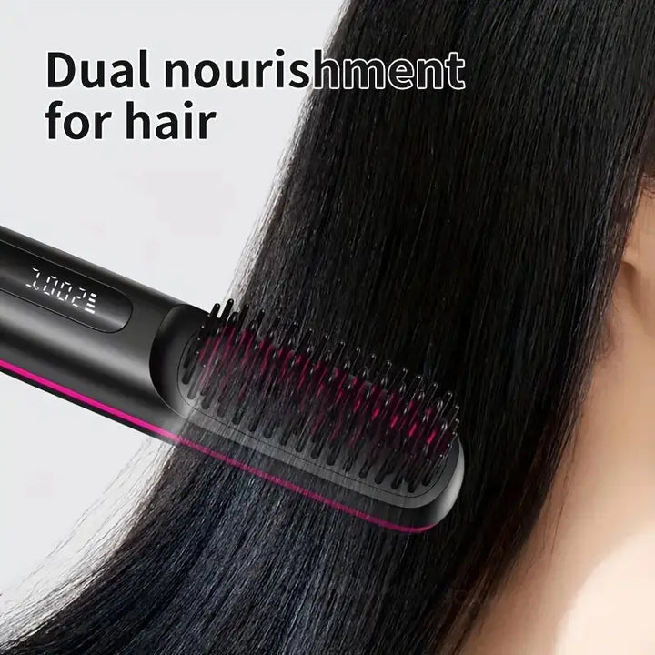 Achieve smooth, healthy, and shiny hair with this portable electric styling brush for women.