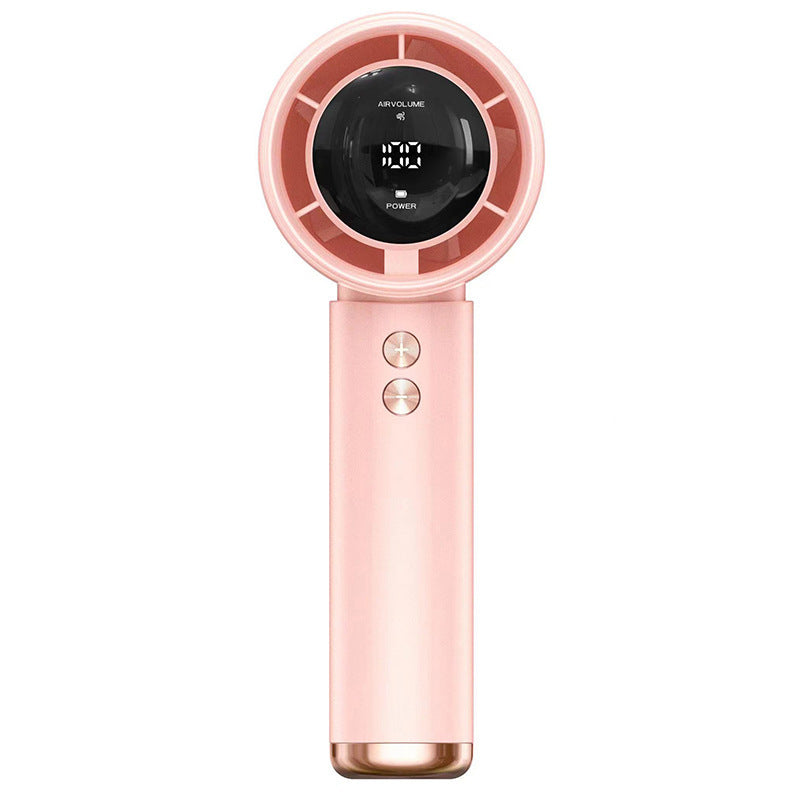 Personal mini fan with clear digital display for speed & battery. Handheld, USB-C portable cooler for heat.