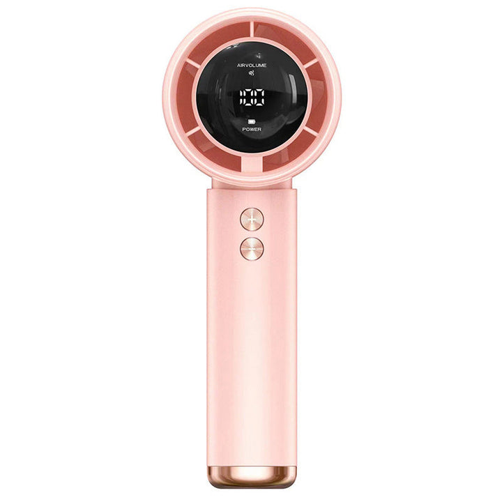 Personal mini fan with clear digital display for speed & battery. Handheld, USB-C portable cooler for heat.