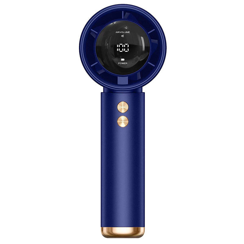 Enjoy a refreshing breeze anywhere with this portable handheld fan. Features a digital display & USB charging.