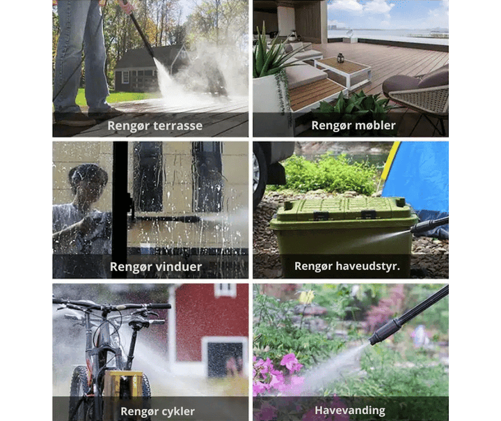 348 PSI cordless pressure washer kit, battery-powered for garden cleaning, car wash, and home care tasks.