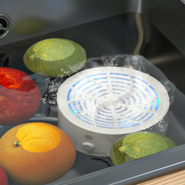 Innovative portable food safety gadget. This produce purifier cleans vegetables and fruits effectively.