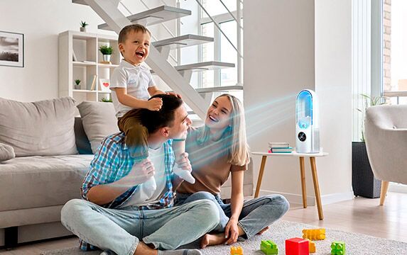Portable, silent air conditioner delivers cool, quiet comfort. Energy-efficient personal AC, ideal for home or office use.