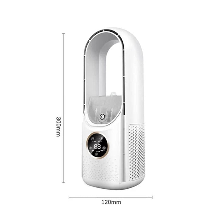 Silent room cooler with no exhaust. This portable air conditioner provides quiet, cool comfort. A compact, energy-efficient AC.