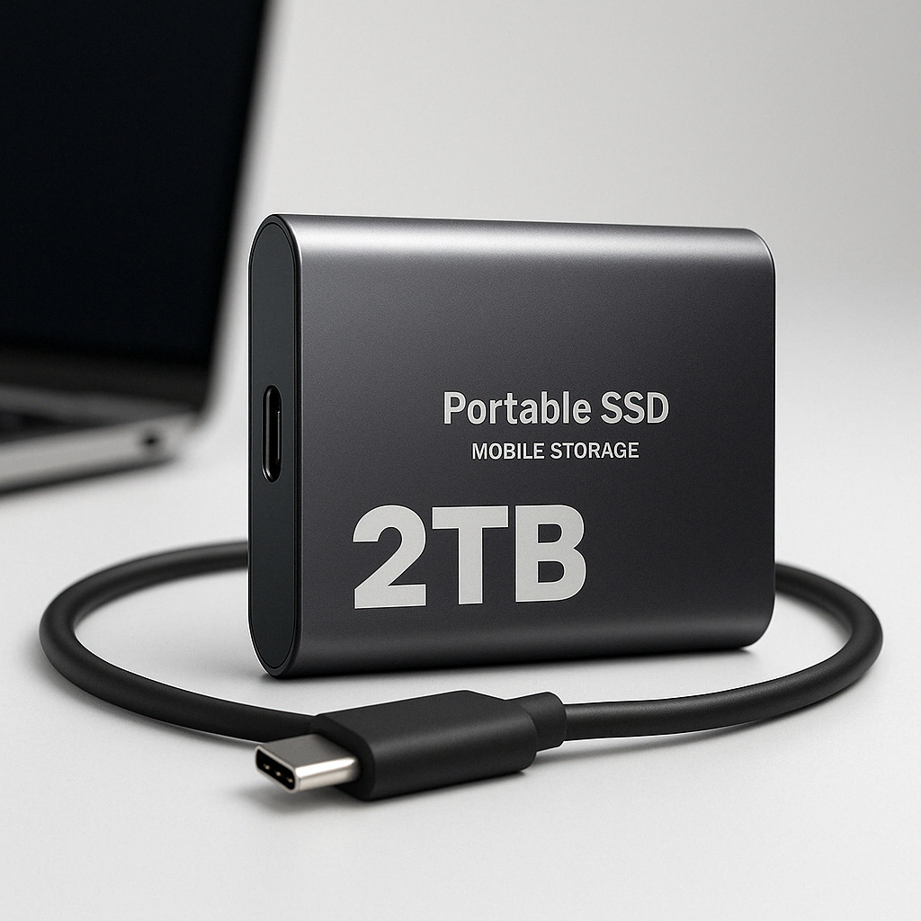 Portable 2TB SSD for ultra-fast external data storage & backup. Compact USB-C drive for all devices.