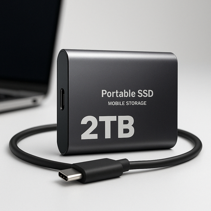 Portable 2TB SSD for ultra-fast external data storage & backup. Compact USB-C drive for all devices.