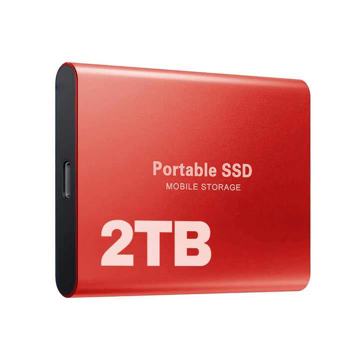 High-performance 2TB portable SSD, ultra-fast external storage drive for all devices, data backup via USB-C.