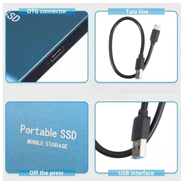 Unisex 2TB portable SSD: Ultra-fast external storage with USB-C for all your digital data backup needs.