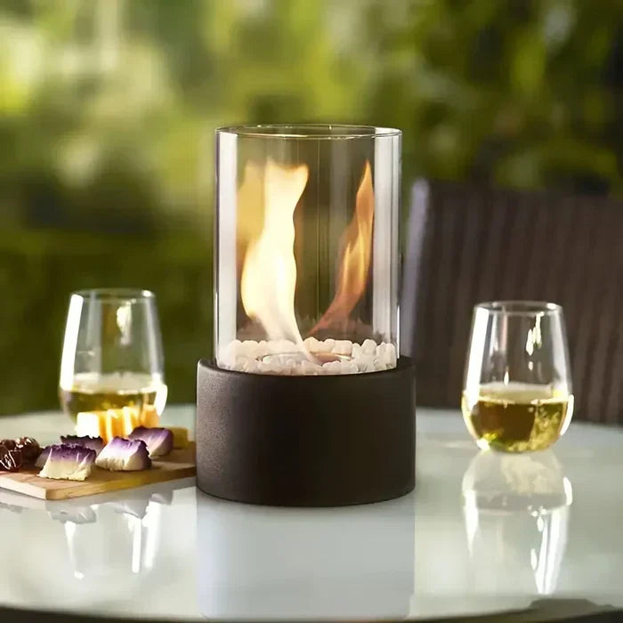 Beautiful portable table fire lantern, adding warmth and ambiance to any setting.