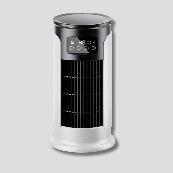 Compact portable air conditioner with digital display, ideal for personal cooling in home or office. Energy-efficient AC unit.
