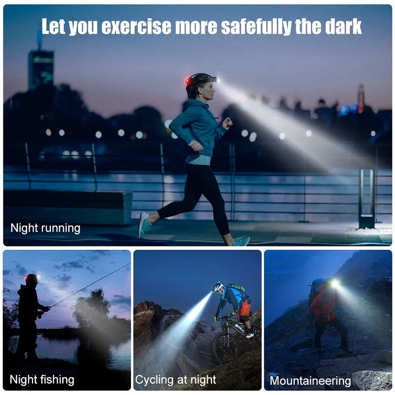 Rugged waterproof LED headlamp with powerful beam, zoom feature, and long-lasting rechargeable battery.