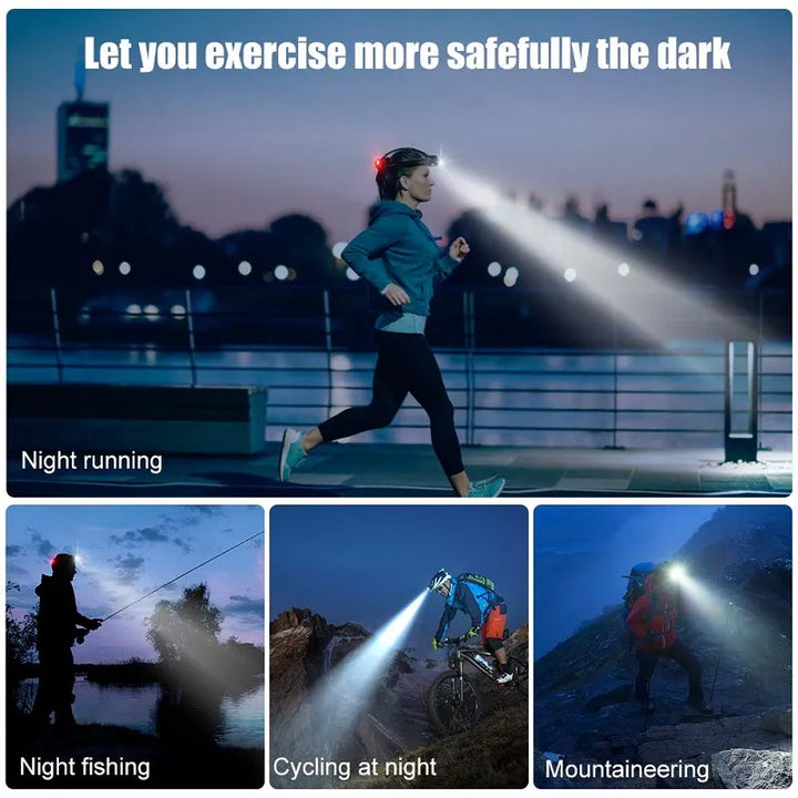 Rugged waterproof LED headlamp with powerful beam, zoom feature, and long-lasting rechargeable battery.