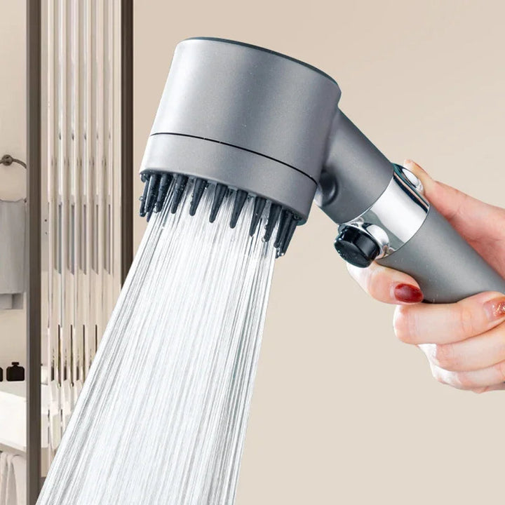 High pressure filtered shower head with massage settings for a purifying and refreshing spa-like bathroom shower.