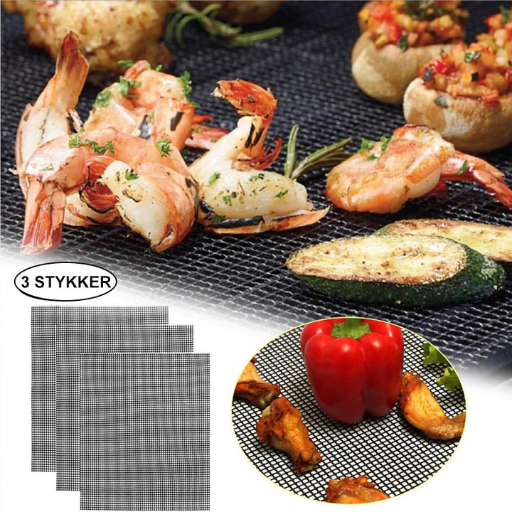 Heat resistant grill mat, a durable BBQ accessory for non-stick grilling & easy clean-up.
