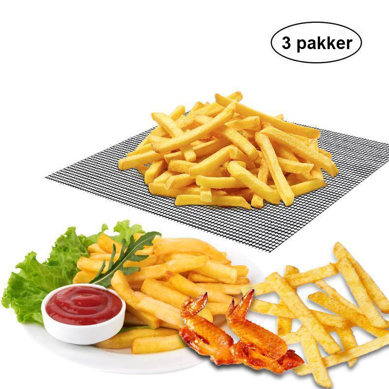 Reusable grill mat, non-stick and easy clean, ideal for all your outdoor grilling needs.