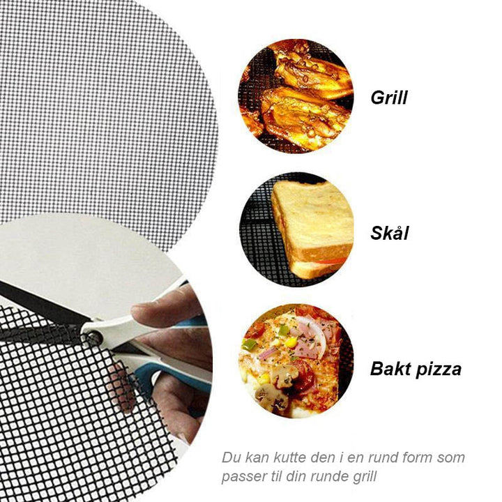 Premium heat resistant grill mat for BBQ, ensures perfect food release and simple clean-up.