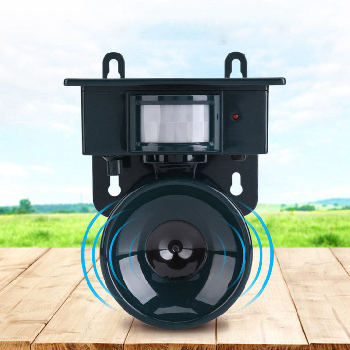 High-tech bird scarer, motion sensing and ultrasonic, ensures a bird-free environment for your home.