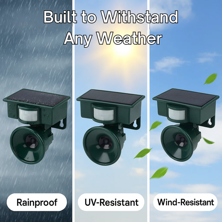 Compact and effective bird scarer, motion-activated to protect plants and outdoor areas from unwanted birds.