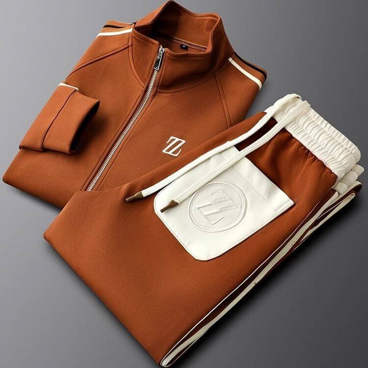 Men's premium tracksuit set, stylish activewear for gym or casual outings. Comfortable, modern fit.