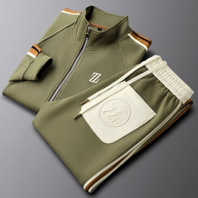 Men's athletic tracksuit set, perfect for workouts, lounging, or casual daily wear. Coordinated and comfy.