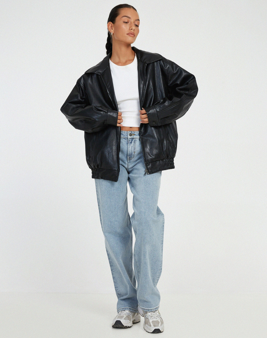 Primrose | Women's Oversized Bomber Jacket - Brown - Image 5