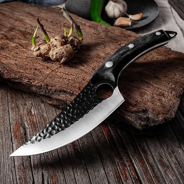 Sharp stainless steel Japanese chef knife with a comfortable wood handle, perfect for precise slicing & dicing.
