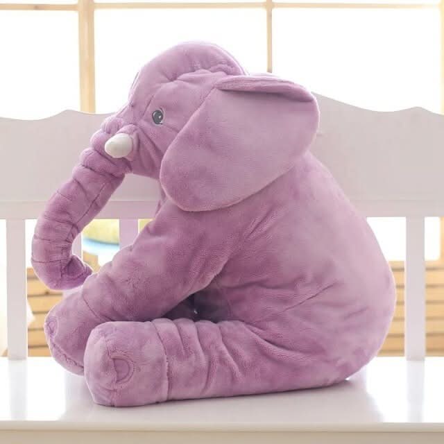 Large plush elephant cuddle cushion; a soft toy for kids, babies, and cute nursery decor.