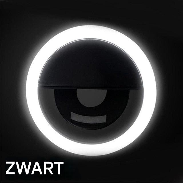 Improve phone selfies & videos instantly with this portable, easy-to-use clip-on LED ring light.