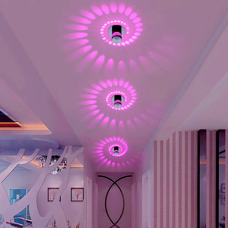 Unisex spiral LED light for wall or ceiling. Sleek design provides an ambient glow, energy-saving for home.