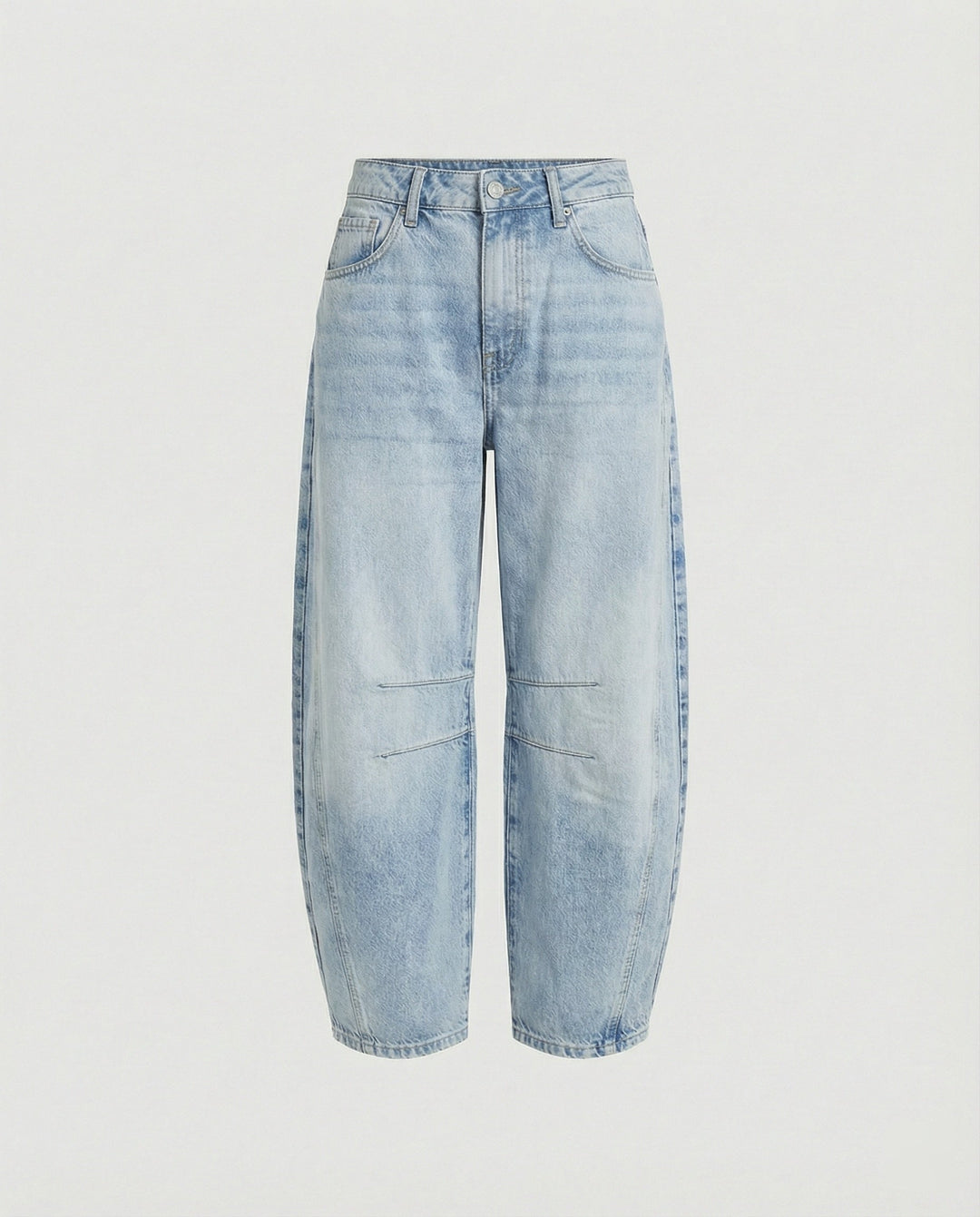 Classic women's mid-rise barrel jeans, a relaxed fit denim for versatile casual and everyday outfits.