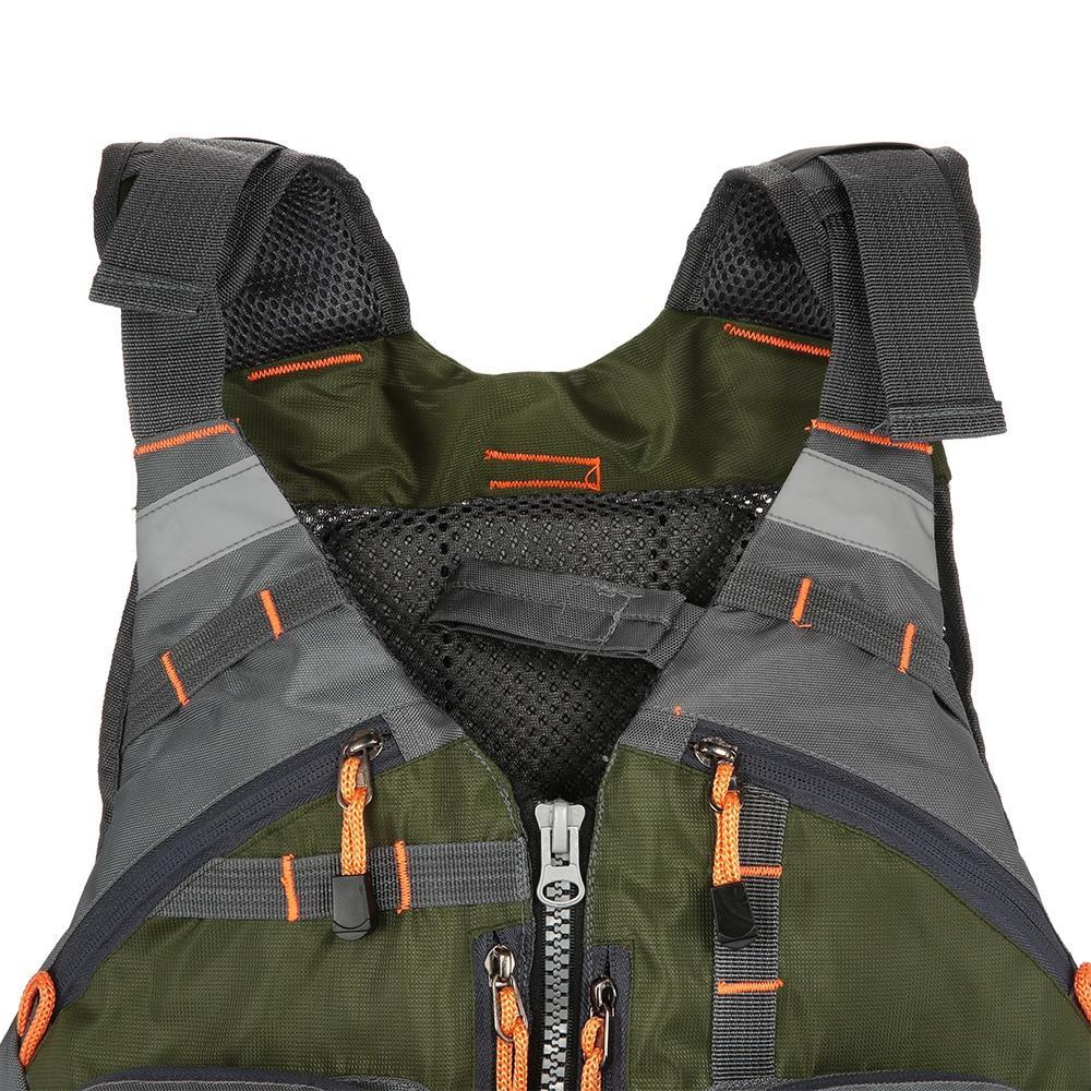 Outdoor multi-pocket fishing vest, reflective and adjustable for ultimate safety & convenience in all water sports.