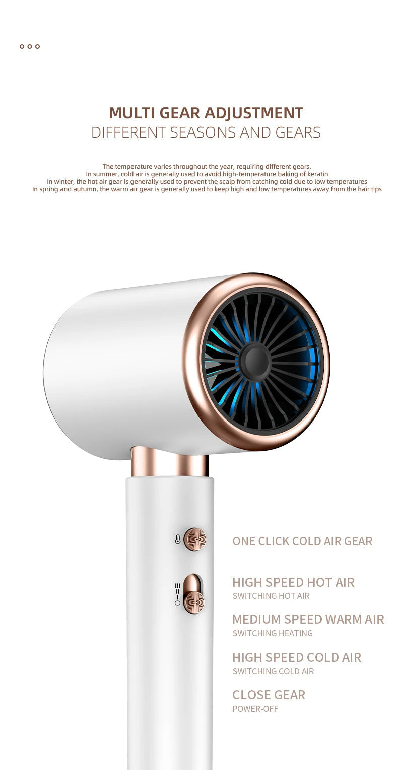 Salon quality 2400W ionic hair dryer, ideal for fast drying & frizz control, a top beauty tool.