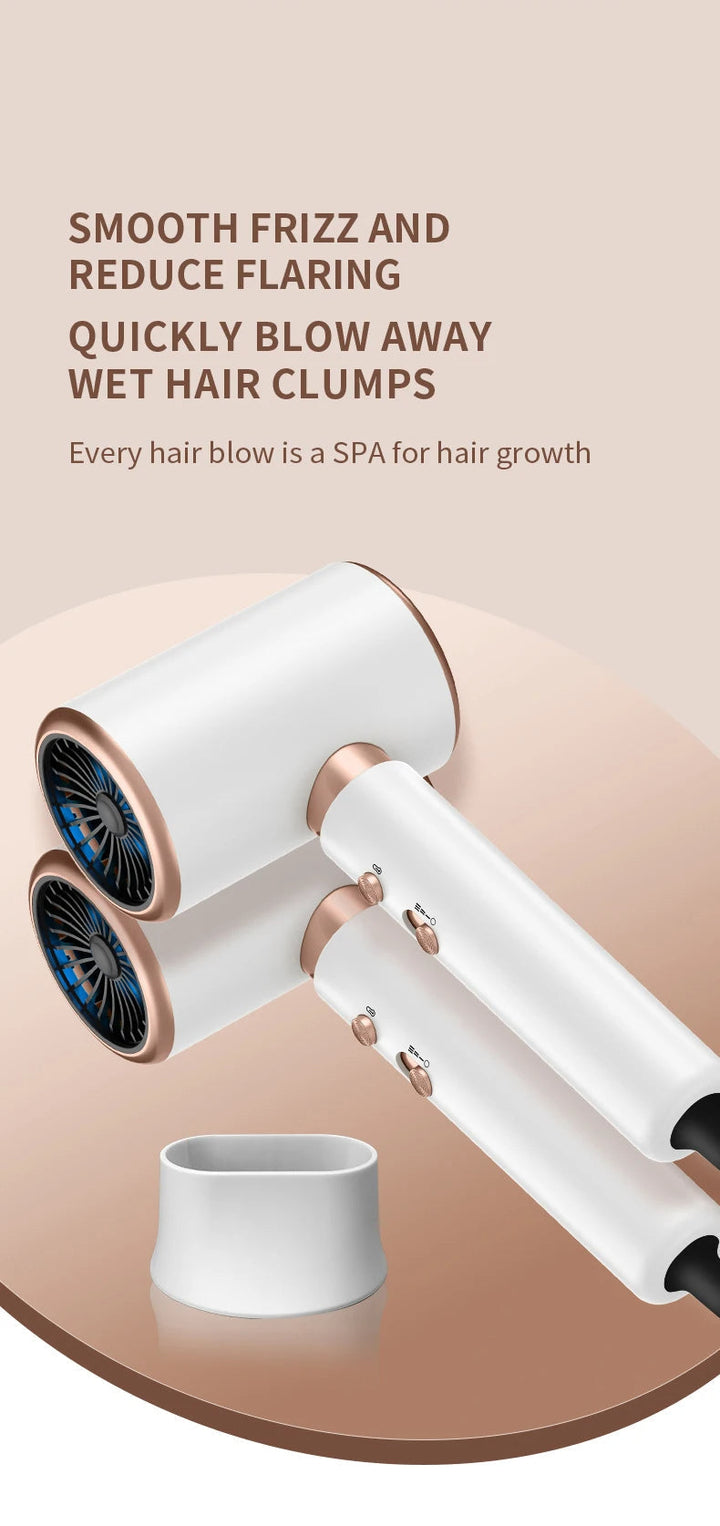 Advanced professional 2400W ionic hair dryer for fast drying & smooth, shiny hair.