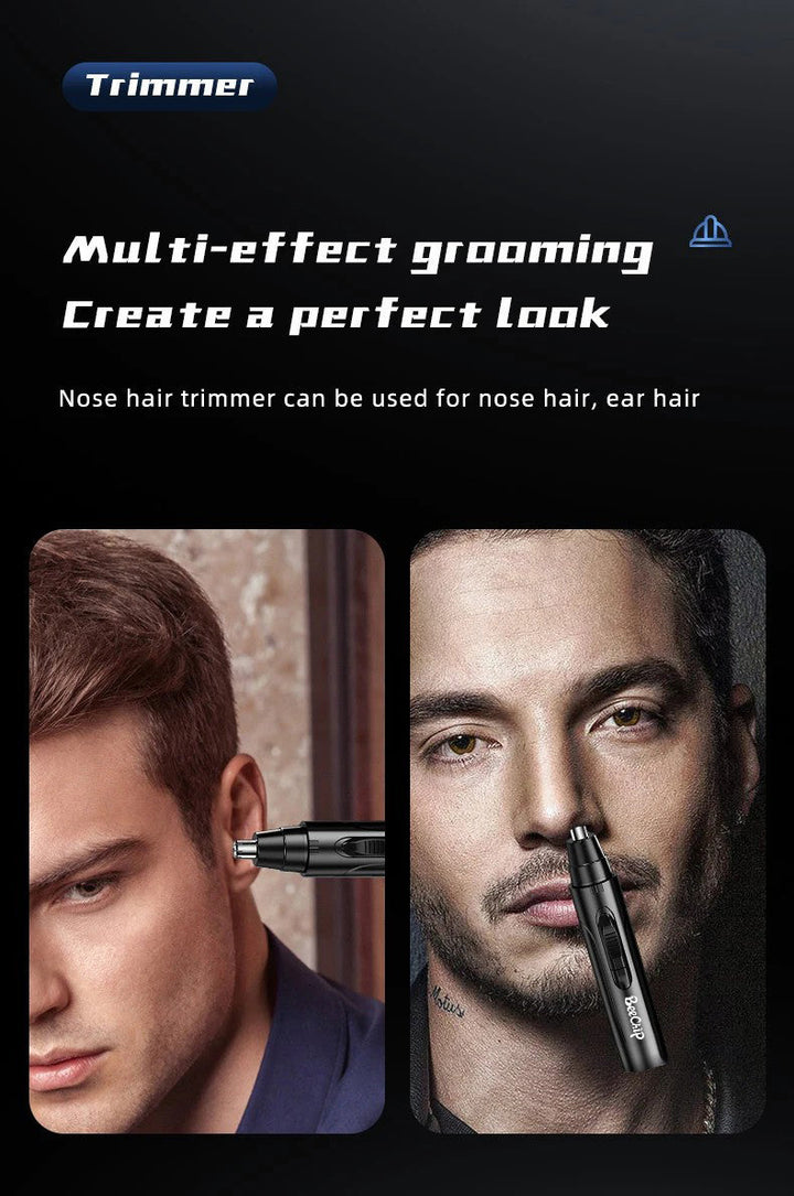 Essential men's & women's rechargeable nose & ear trimmer. Painless electric device for personal care.