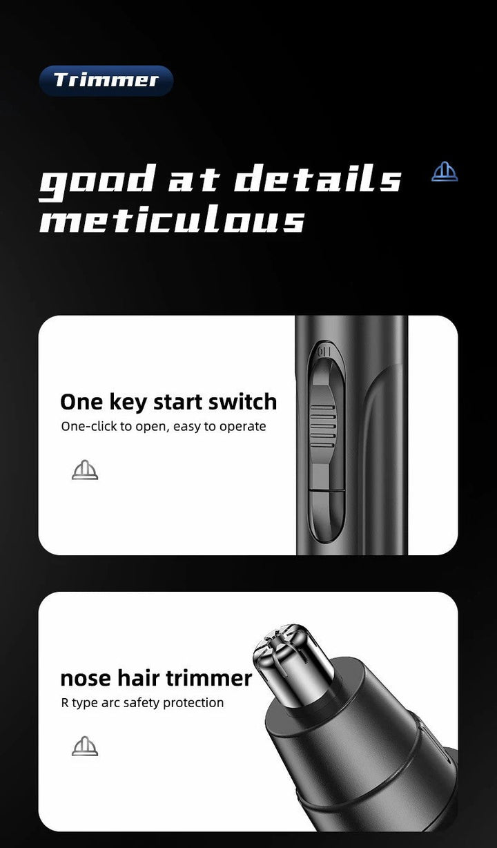 Sleek rechargeable nose & ear trimmer. Painless men's & women's grooming tool for daily personal care.
