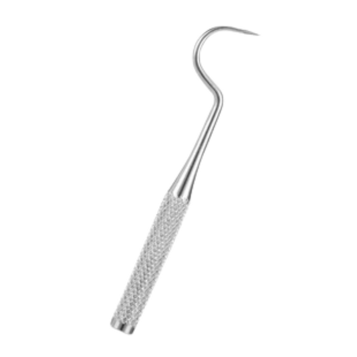 Home dental care kit featuring a professional stainless steel plaque remover tool.