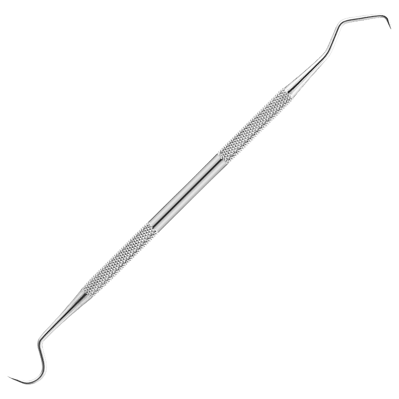 Stainless steel dental explorer, plaque remover & tartar scraper for thorough home teeth cleaning.