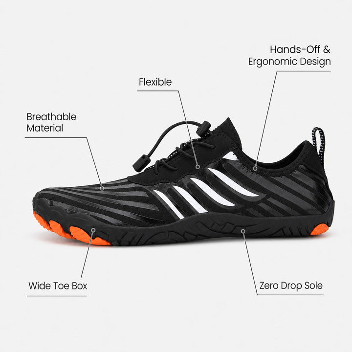 Flexible sole women's walking shoes, barefoot design for natural movement and comfort.