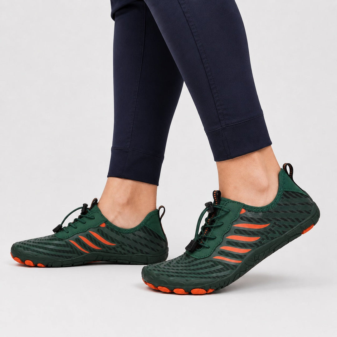 Barefoot walking shoes for women, zero drop, wide toe box, offering natural comfort.