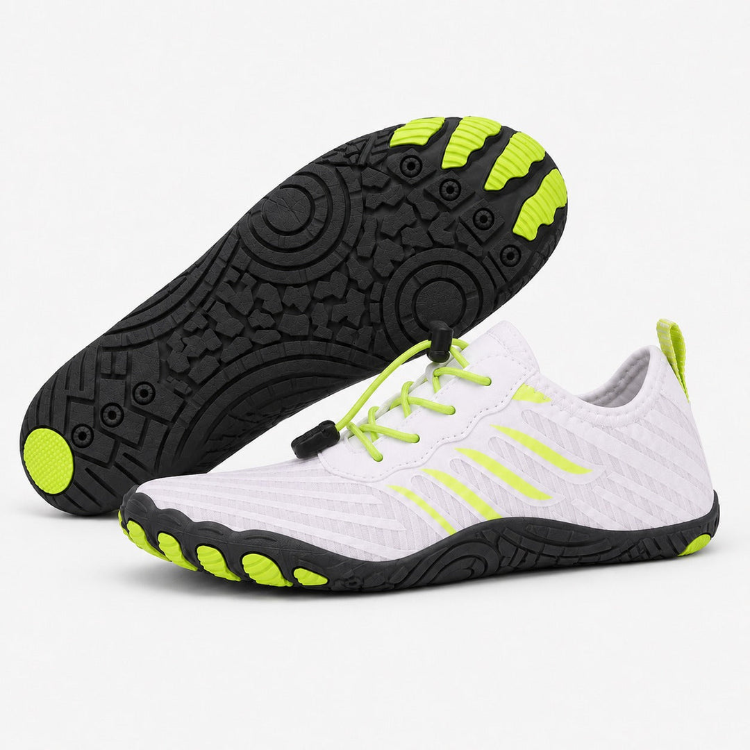 Women's comfort barefoot shoes, wide toe, zero drop, enhancing natural foot health.