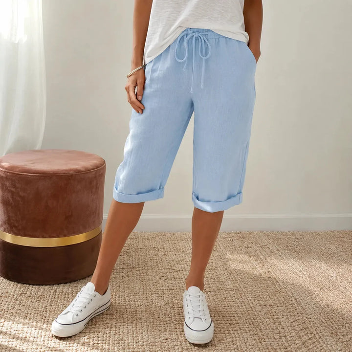 Women's effortless pull-on capri pants for summer comfort with elastic waist.