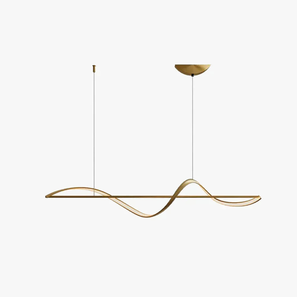 Artistic wavy LED dining room pendant lamp, contemporary design for stylish interiors.
