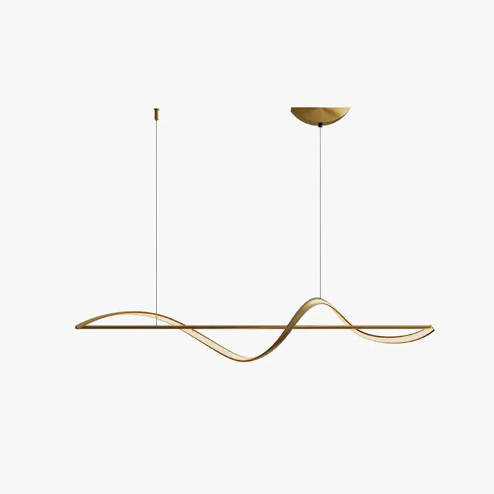 Artistic wavy LED dining room pendant lamp, contemporary design for stylish interiors.