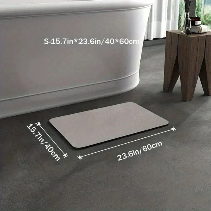 Unisex quick-dry non-slip diatomite bath mat for bathroom safety & hygiene. Highly absorbent floor mat.