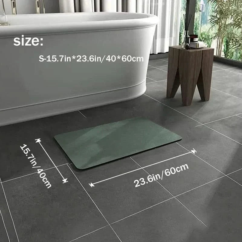 Unisex quick-dry diatomite floor mat, anti-slip for bathroom safety. Super absorbent & hygienic.