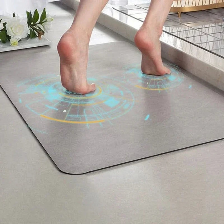 Premium diatomite bath mat, ultra-absorbent & quick-drying. Non-slip feature ensures bathroom safety.
