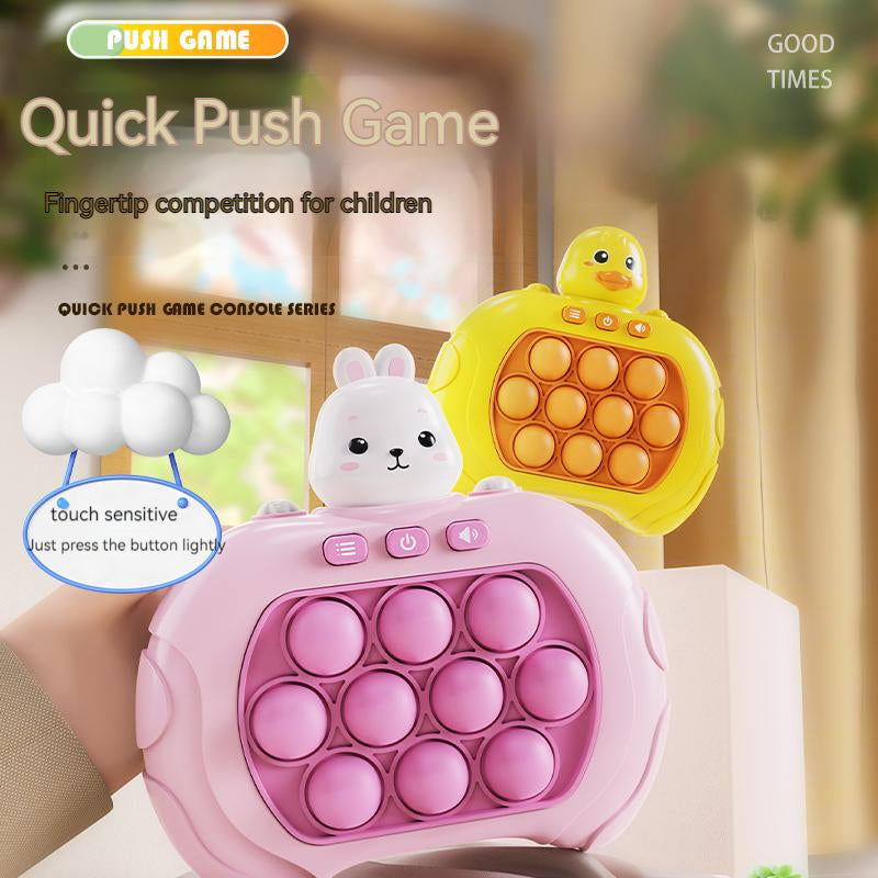 Fun Quick Push kids' reaction game, a sensory toy for stress relief & improving cognitive motor skills.